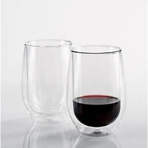  The Wine Enthusiast Steady Double Walled Cabernet Glasses 