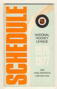 1976 77 NHL Official Schedule  