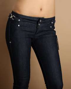 MOGAN Rhinestone Belted Cropped Skinny Jeans Capris  