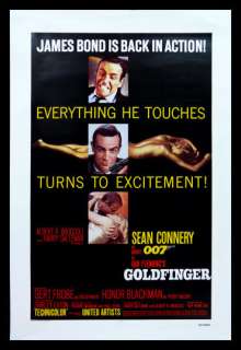 GOLDFINGER * 1980 ORIG MOVIE POSTER JAMES BOND 007  