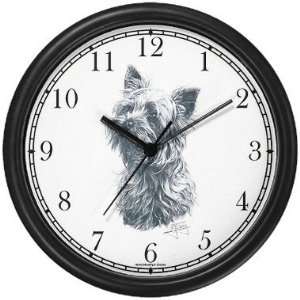 Yorkshire Terrier Dog (MS) Wall Clock by WatchBuddy Timepieces (White 