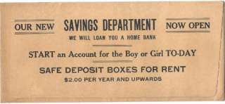 First National Bank Williamsport PA Check Envelope 191_  