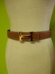 HERMES Reversible Leather Belt CONSTANCE 60 23.5 MIB Gold H Buckle 