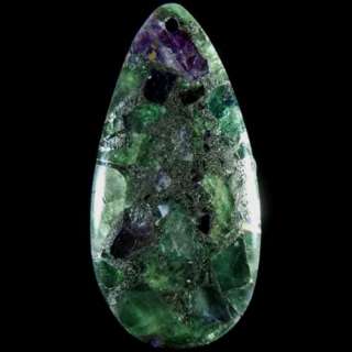 mysterious Matrix Pyrite Fluorite and Amethyst Pendant Bead stone 