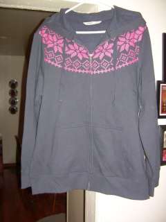 OLD NAVY Gray w/ Pink Full Zip Hoodie Jacket XL NWT NEW  