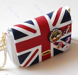New Fashion Korea With UK Flag Union Jack Badge Chain Shoulder Bag 