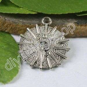 6pcs Tibetan Silver Shine Bead Charms H0549  