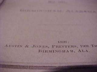 1890 Birmingham Alabama ROYAL ARCH MASONIC CHAPTER laws  