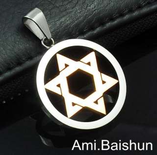   Steel Gold Silver Jewish Star Of David w Necklace Pendant #0702  