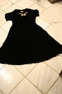 Vintage 1920s style velour black dress  