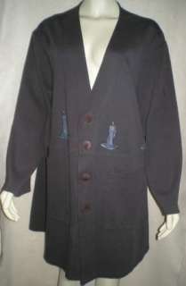 BLUE FISH CLOTHING Dark Gray Painted SWING JACKET TOP 2XL ~~ Cotton 
