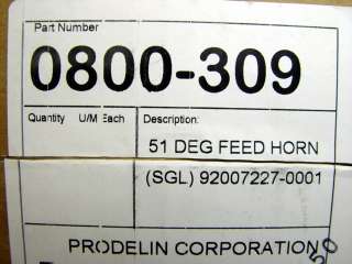 Prodelin 0800 309 51Ded Feed Horn LNB Rx/Tx Waveguide Trasmitter