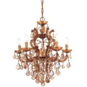   4435 AB CL MWP Maria Theresa 5 Light Chandelier in Antique Brass 4435
