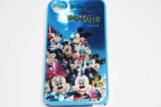 Disney 3D Shiny Mickey Minnie Mouse BLUE iPhone 4 Hard Case & Screen 