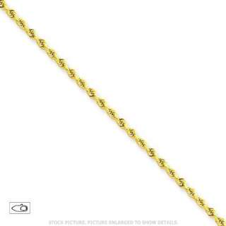 NEW 14K SOLID YELLOW GOLD 2.0MM DIAMOND CUT ROPE CHAIN NECKLACE  