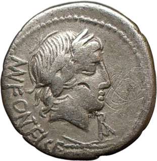 Roman Republic Mn. Fonteius C.f. VEJOVIS ZEUS GOAT 85BC Silver Ancient 
