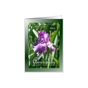  48th Anniversary ~ Flower / Purple Iris and leaves Card 