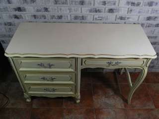 Vintage French Provincial Desk antique white by Henry Link  