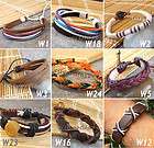 SALE MIXED BULK 15 SURF LEATHER WRISTBAND BRACELETS ANKLETS SAVE IN 
