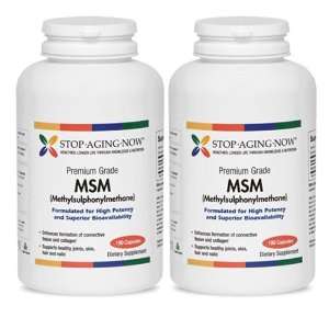 MSM 1000 mg. Premium Grade   Highly Absorbable. (2 Pack) Gluten and 