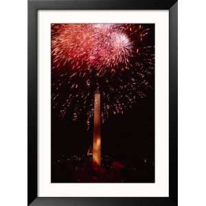  Fourth of July Fireworks from Above the Reflecting Pool Framed Art 