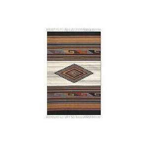  Zapotec wool rug, Misty Diamond (4x6)