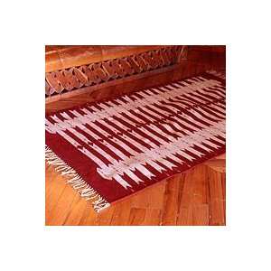 NOVICA Zapotec wool rug, Candles (4x6.5)