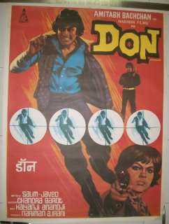 India Bollywood 1978 DON 30 x 40 poster Amitabh Bachchan Zeenat Aman 