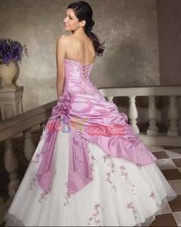 Stock purple/white Wedding Dresses Size 6 8 10 12 14 16  