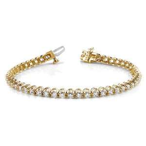  18k Yellow Gold, Scoop Link Diamond Tennis Bracelet, 4.55 