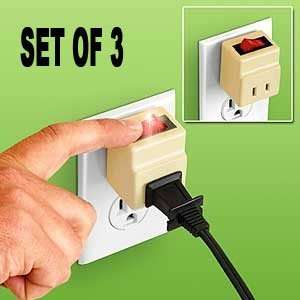  PLUG IN CORD SWITCH WITH SAFETY REMINDER LIGHT (SET OF 3 
