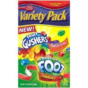 Betty Crocker Fruit Gushers and Fruit By The Foot Variety Pack   12 