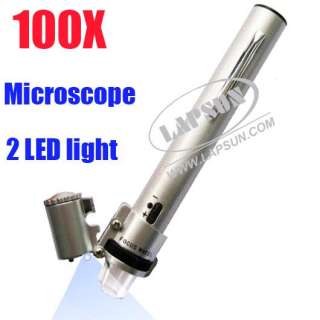 100X LED Pocket Microscope Magnifier Loupe Jewelry AU  