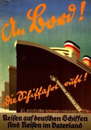 1930 An Bord Vintage German Travel Poster  