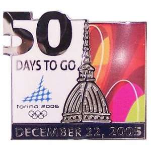 Torino 2006 Olympics 50 Days To Go Pin  Sports 