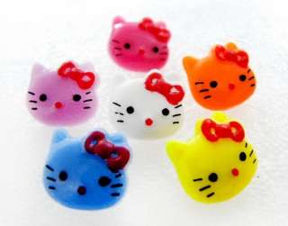 50 MIX HELLO KITTY BOW SHANK PLASTIC BUTTON CRAFT A295  