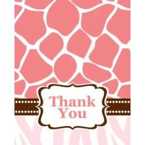  Wild Safari Pink Foldover Thank You Cards Health 