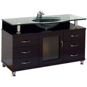  Accara 55 Inch Bathroom Vanity with Drawers   Espresso w 