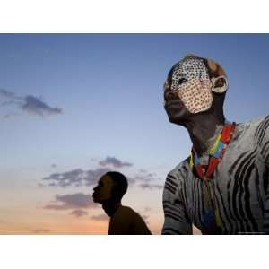  Karo Tribesman with Facial Decoration in Chalk Imitating 