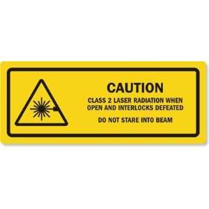  CLASS 2 LASER RADIATION WHEN OPEN AND INTERLOCKS DEFEATED 