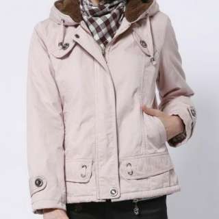 Womens Slim Hooded Zip Up Winter Coat Jacket Brown Z10  