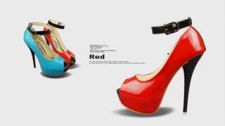 Womens Shoes Ankle Strap High Heels Stilettos Platforms Open Peep Toe 
