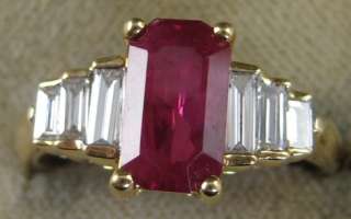 Art Deco 18ct Ruby & Baguette Diamond Ring  