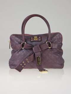 Marc Jacobs Plum Quilted Leather Bruna Belted Tote Bag  