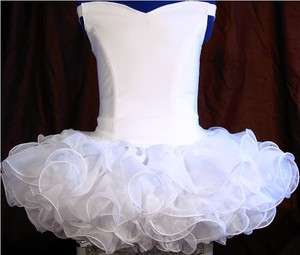 National Pageant dress shell white you choose size all chiffon skirt 