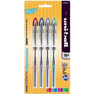 uni ball Vision Elite Stick Bold Point Roller Ball Pens, 4 Colored Ink 