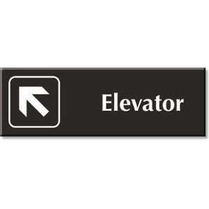  Elevator (with Top Left Arrow) Outdoor Engraved Sign, 12 