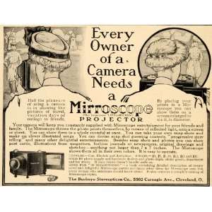  1909 Ad Mirroscope Projector Camera Stereopticon Photo 