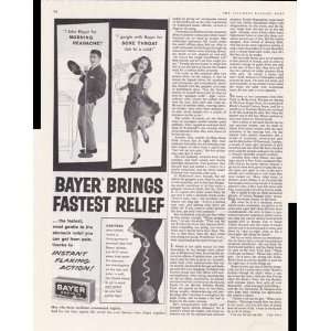  Bayer Aspirin Brings Fastest Relief 1959 Original Vintage 
