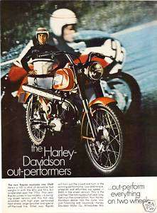 1969 HARLEY DAVIDSON MOTORCYCLE 125 RAPIDO ENDURO ad  